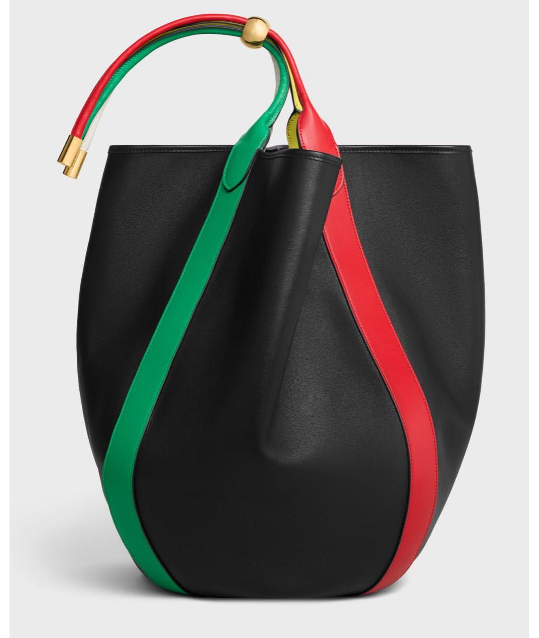 CELINE Черная кожаная сумка тоут, фото 3