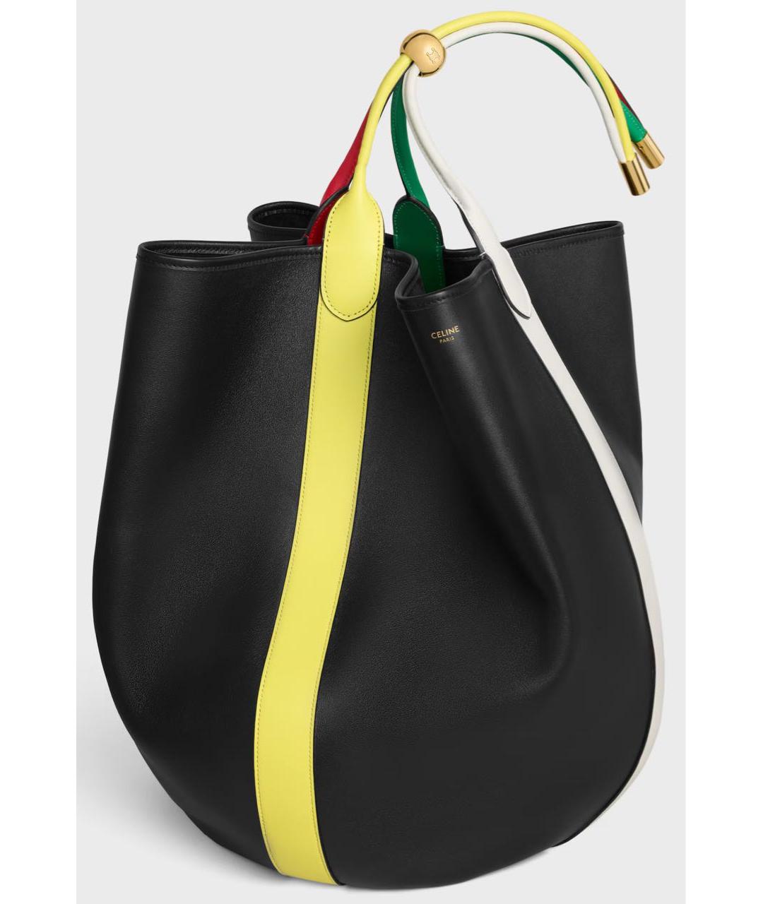 CELINE Черная кожаная сумка тоут, фото 2