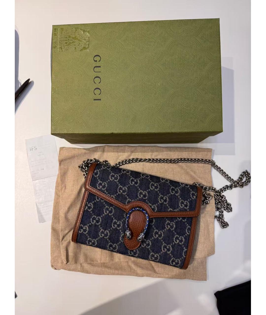 GUCCI Голубая сумка через плечо, фото 3