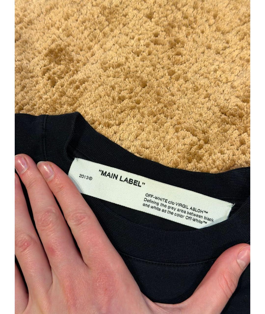 OFF-WHITE Черная хлопковая футболка, фото 3