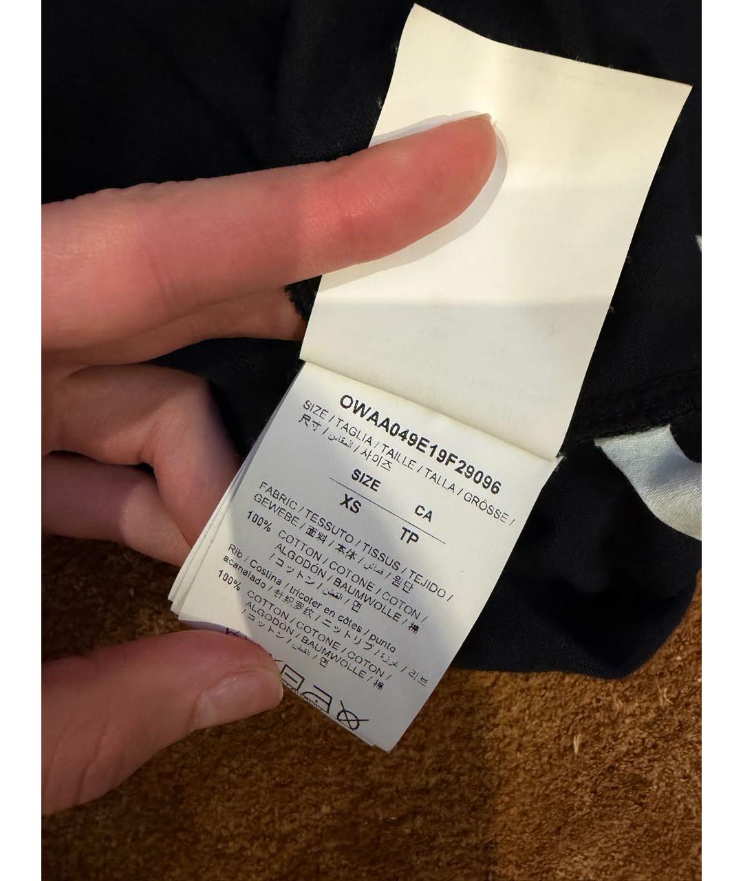 OFF-WHITE Черная хлопковая футболка, фото 4