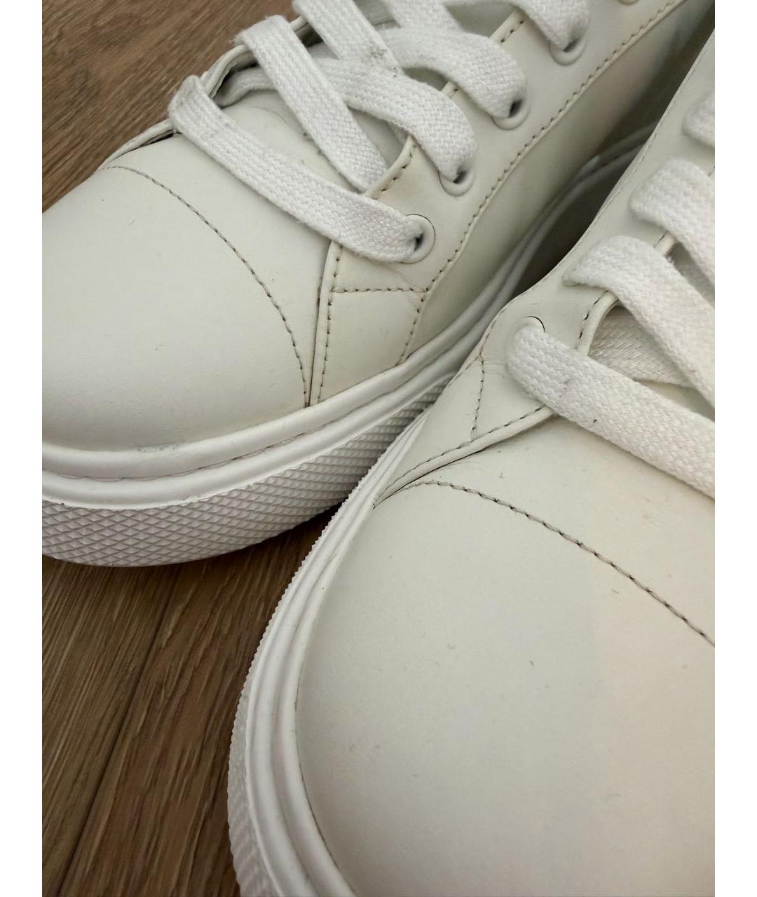 PRADA Белые кожаные кроссовки, фото 6