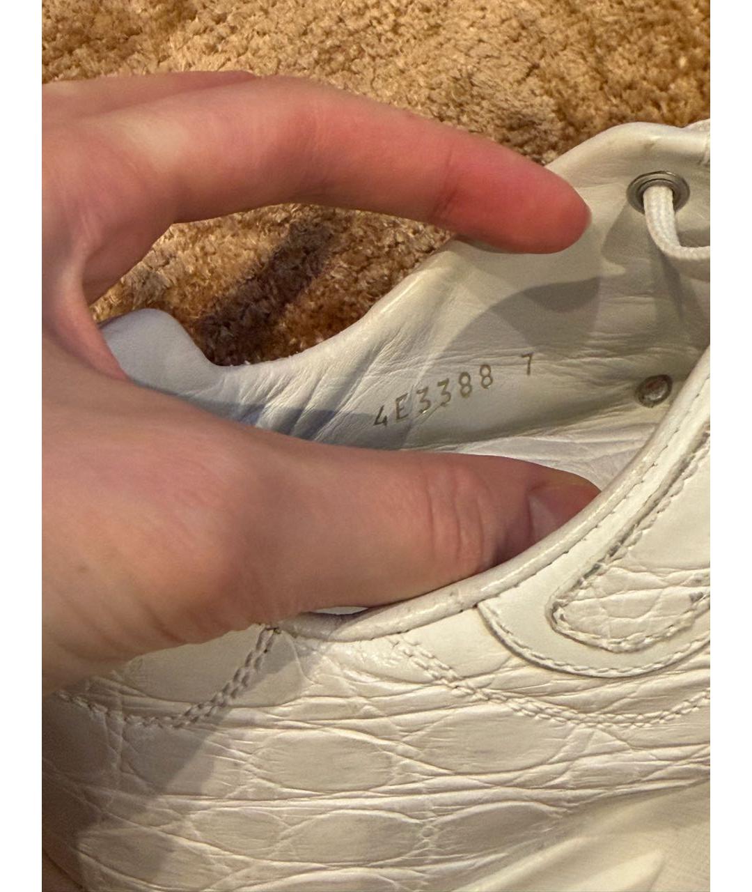 PRADA Белые высокие кроссовки / кеды из экзотической кожи, фото 5