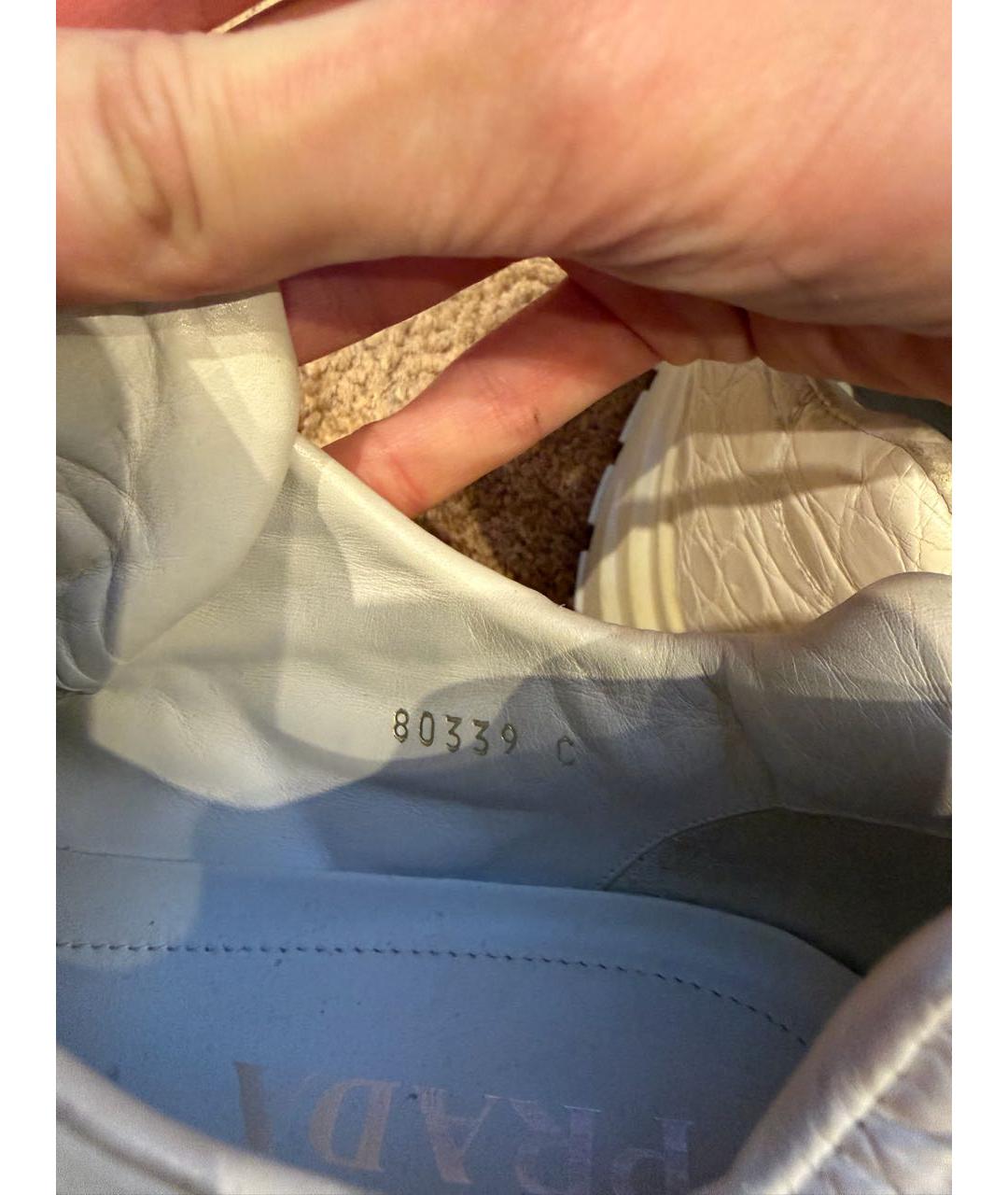 PRADA Белые высокие кроссовки / кеды из экзотической кожи, фото 4