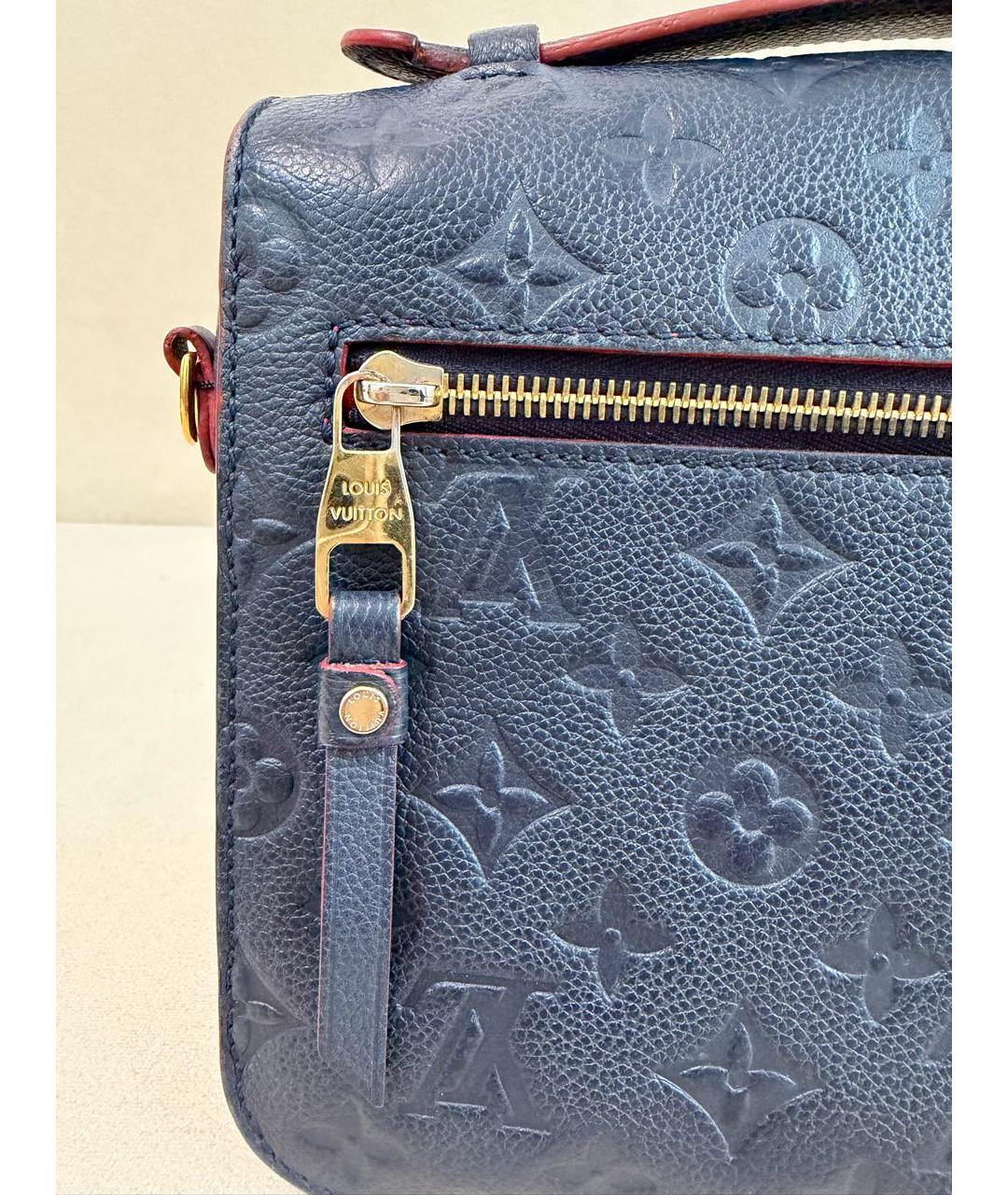 LOUIS VUITTON Темно-синяя кожаная сумка через плечо, фото 8