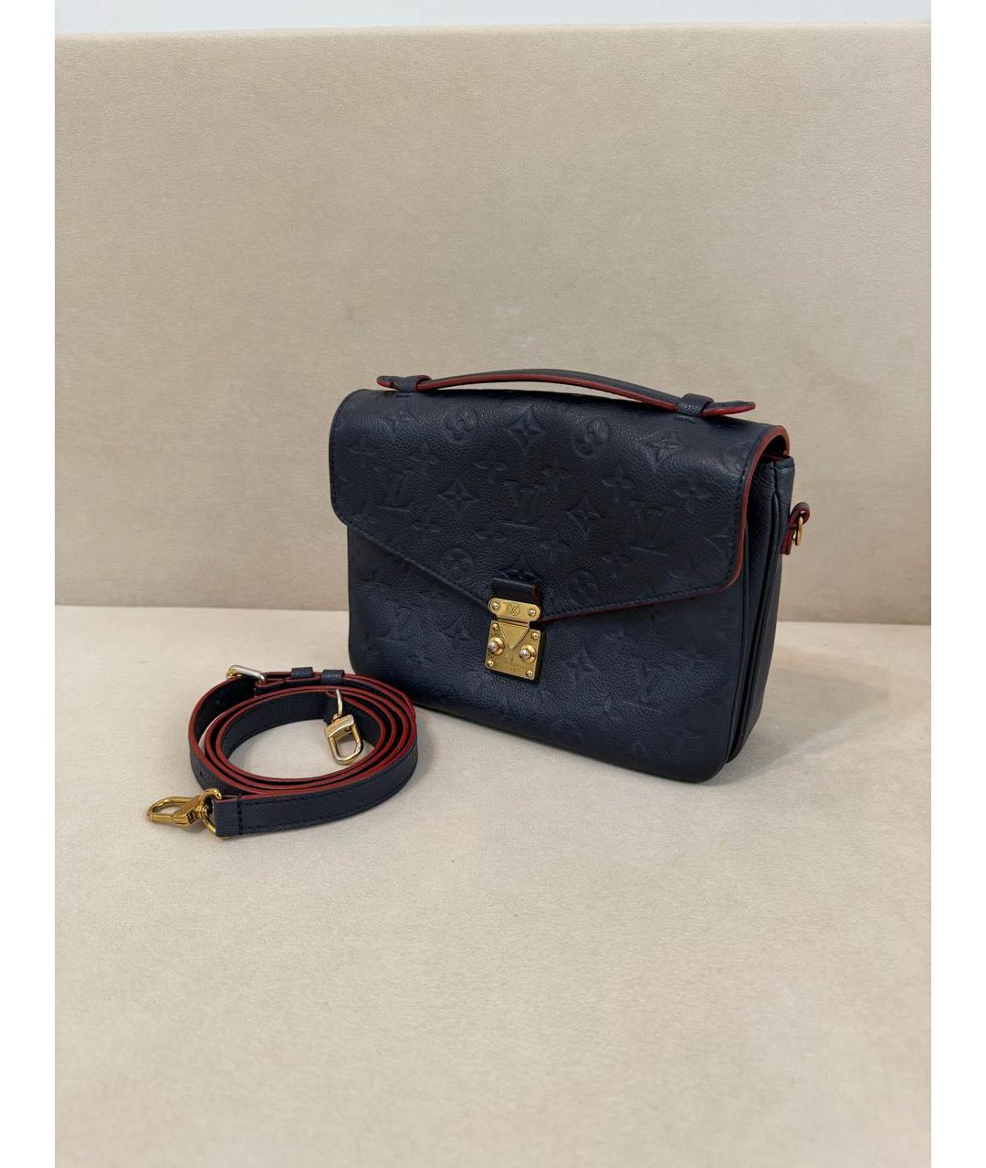 LOUIS VUITTON Темно-синяя кожаная сумка через плечо, фото 2