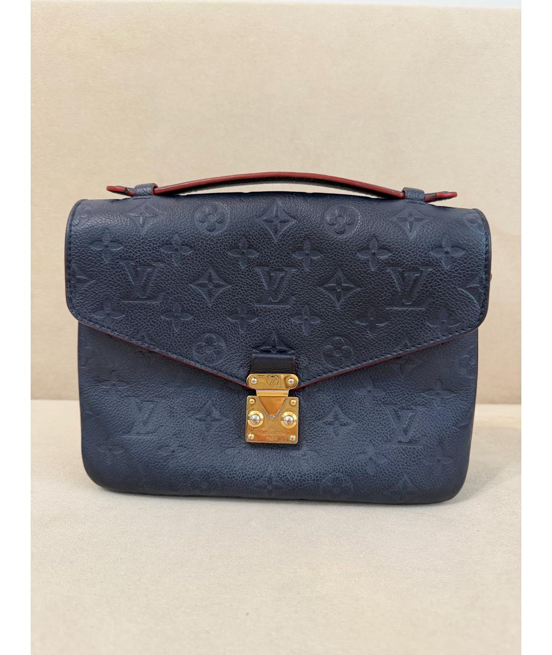 LOUIS VUITTON Темно-синяя кожаная сумка через плечо, фото 9