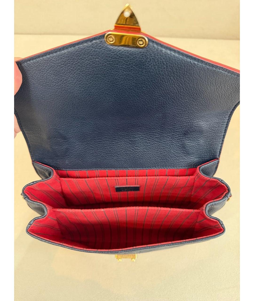 LOUIS VUITTON Темно-синяя кожаная сумка через плечо, фото 4