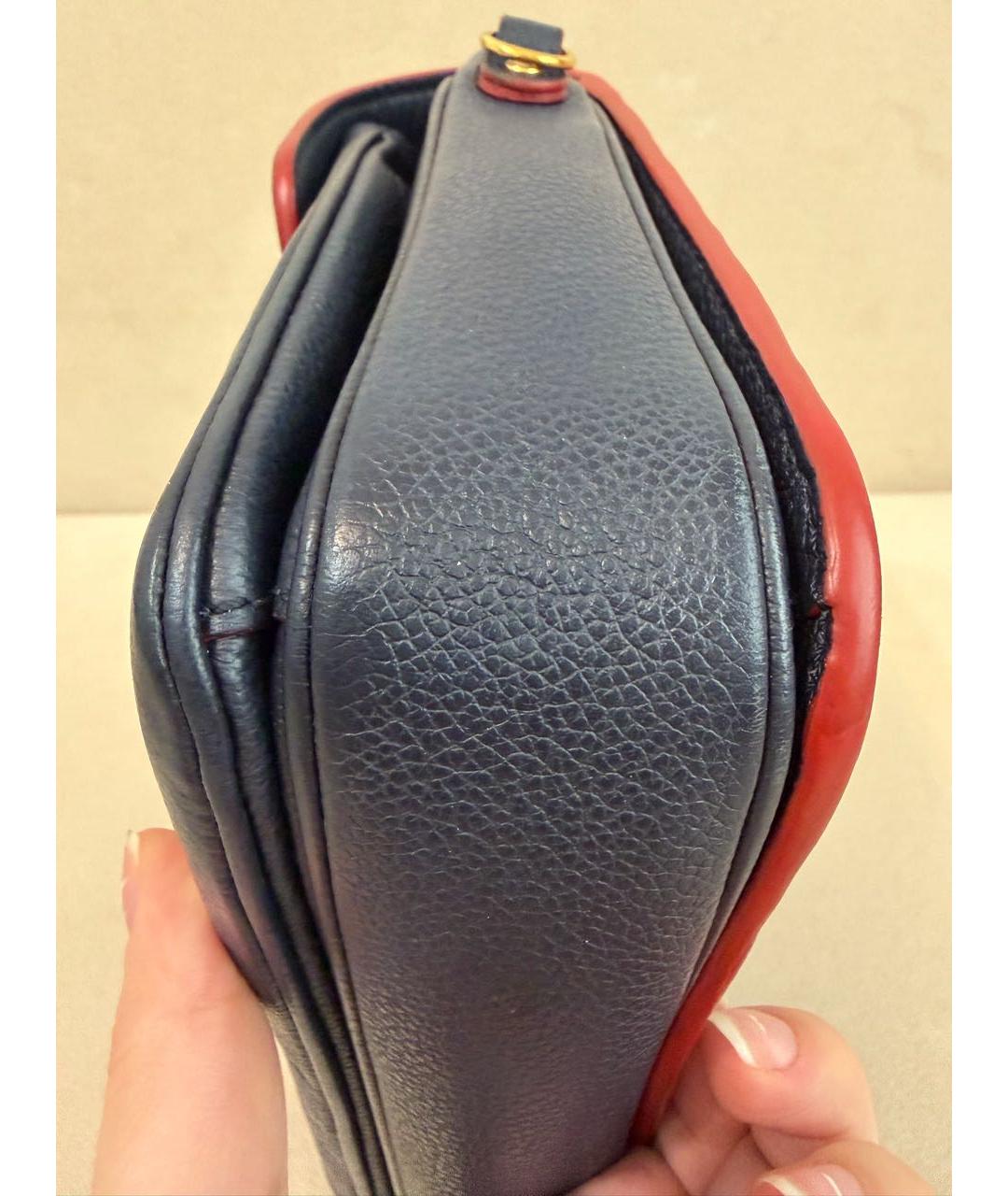 LOUIS VUITTON Темно-синяя кожаная сумка через плечо, фото 6