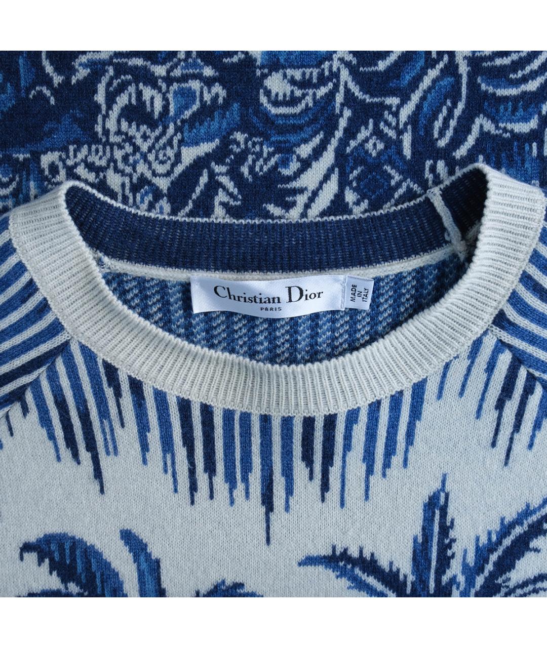CHRISTIAN DIOR Синий кашемировый джемпер / свитер, фото 3