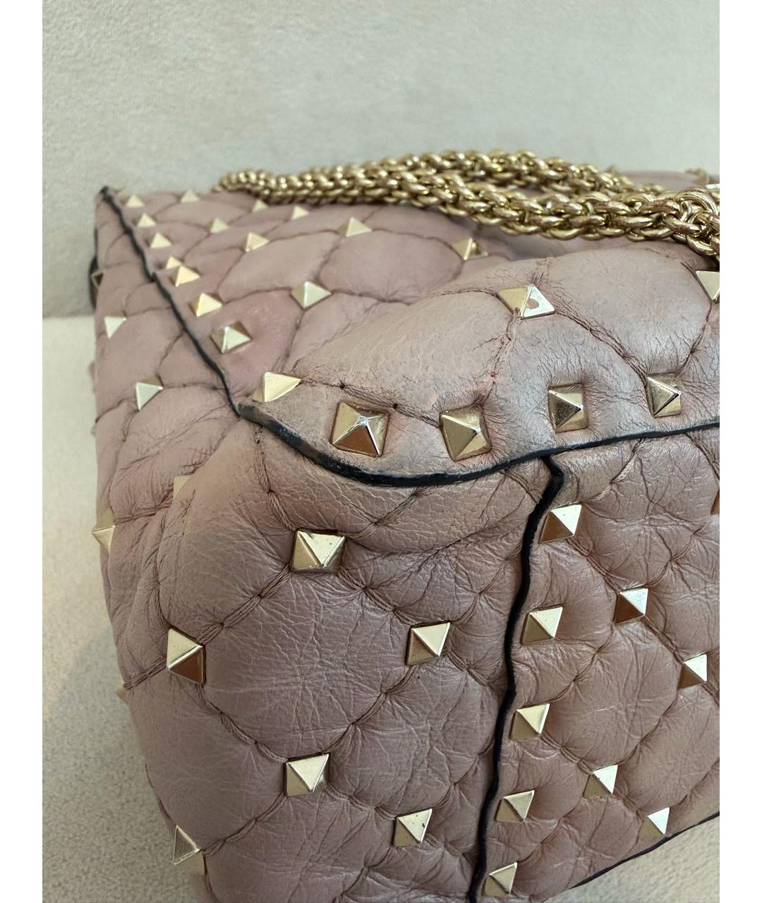 VALENTINO Розовая кожаная сумка через плечо, фото 6