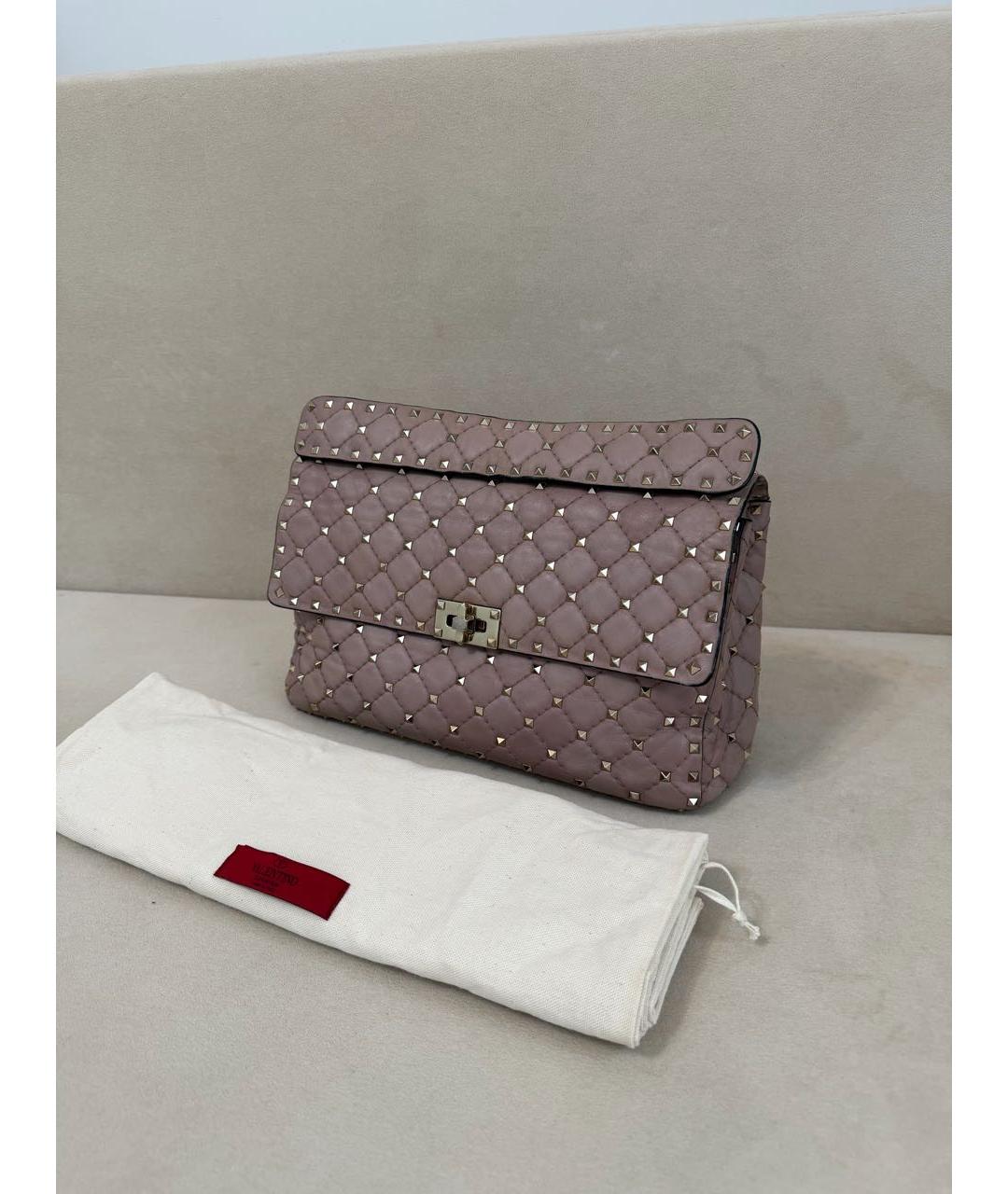 VALENTINO Розовая кожаная сумка через плечо, фото 2