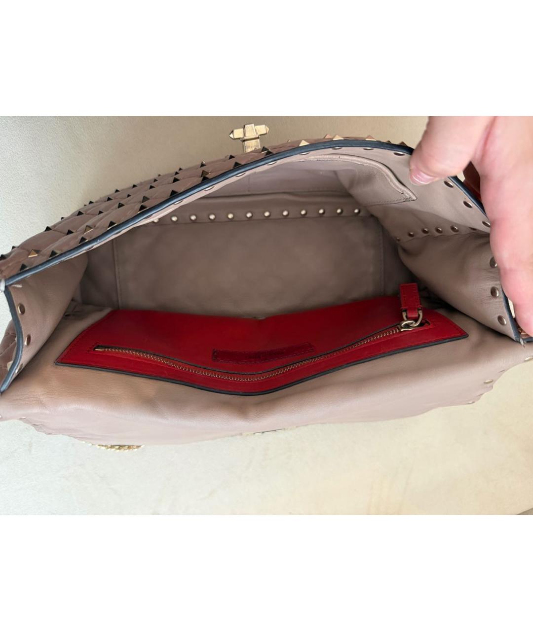 VALENTINO Розовая кожаная сумка через плечо, фото 4