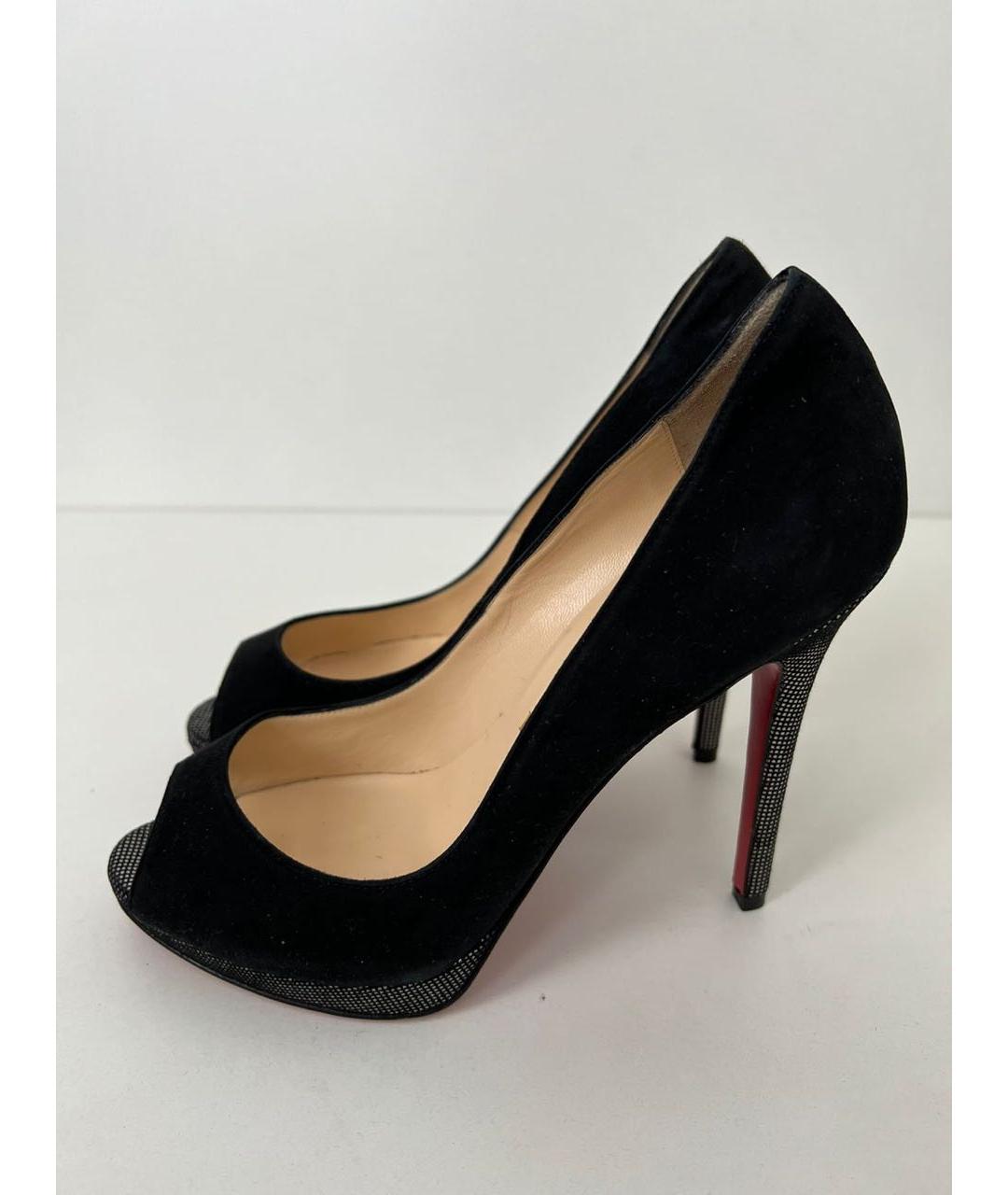 CHRISTIAN LOUBOUTIN Черные замшевые туфли, фото 3