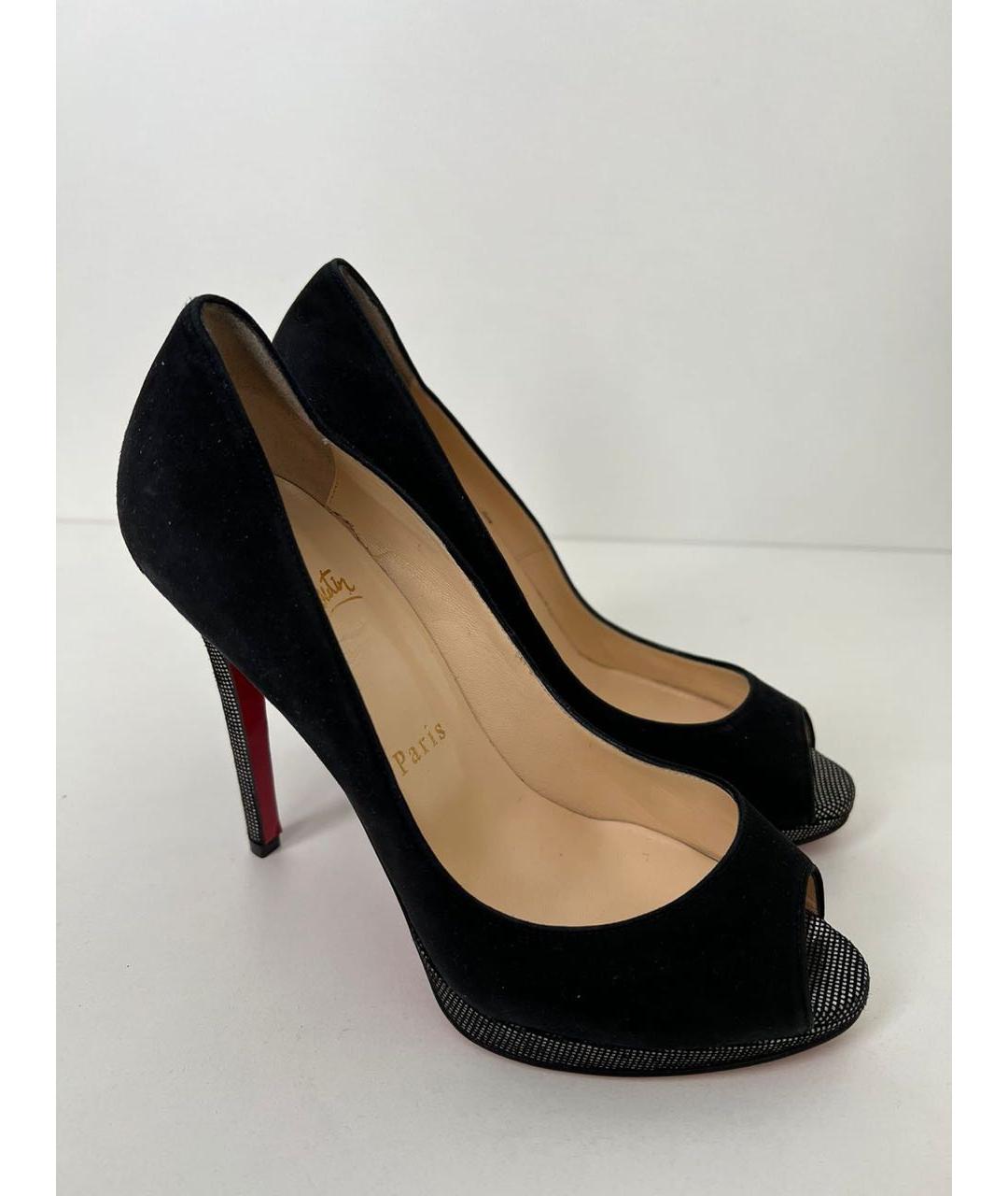 CHRISTIAN LOUBOUTIN Черные замшевые туфли, фото 9