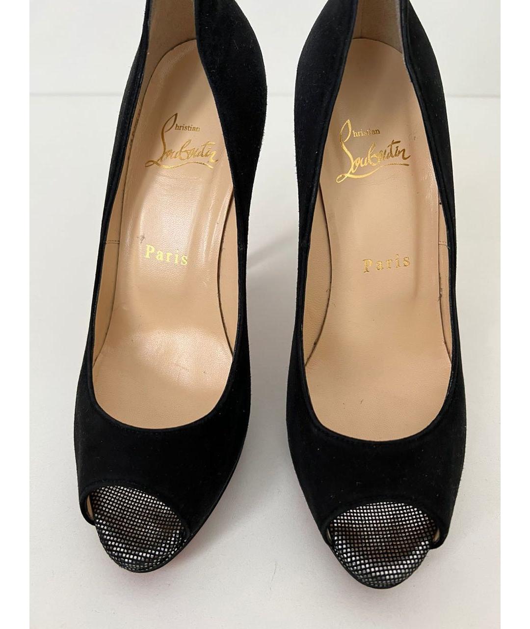 CHRISTIAN LOUBOUTIN Черные замшевые туфли, фото 2