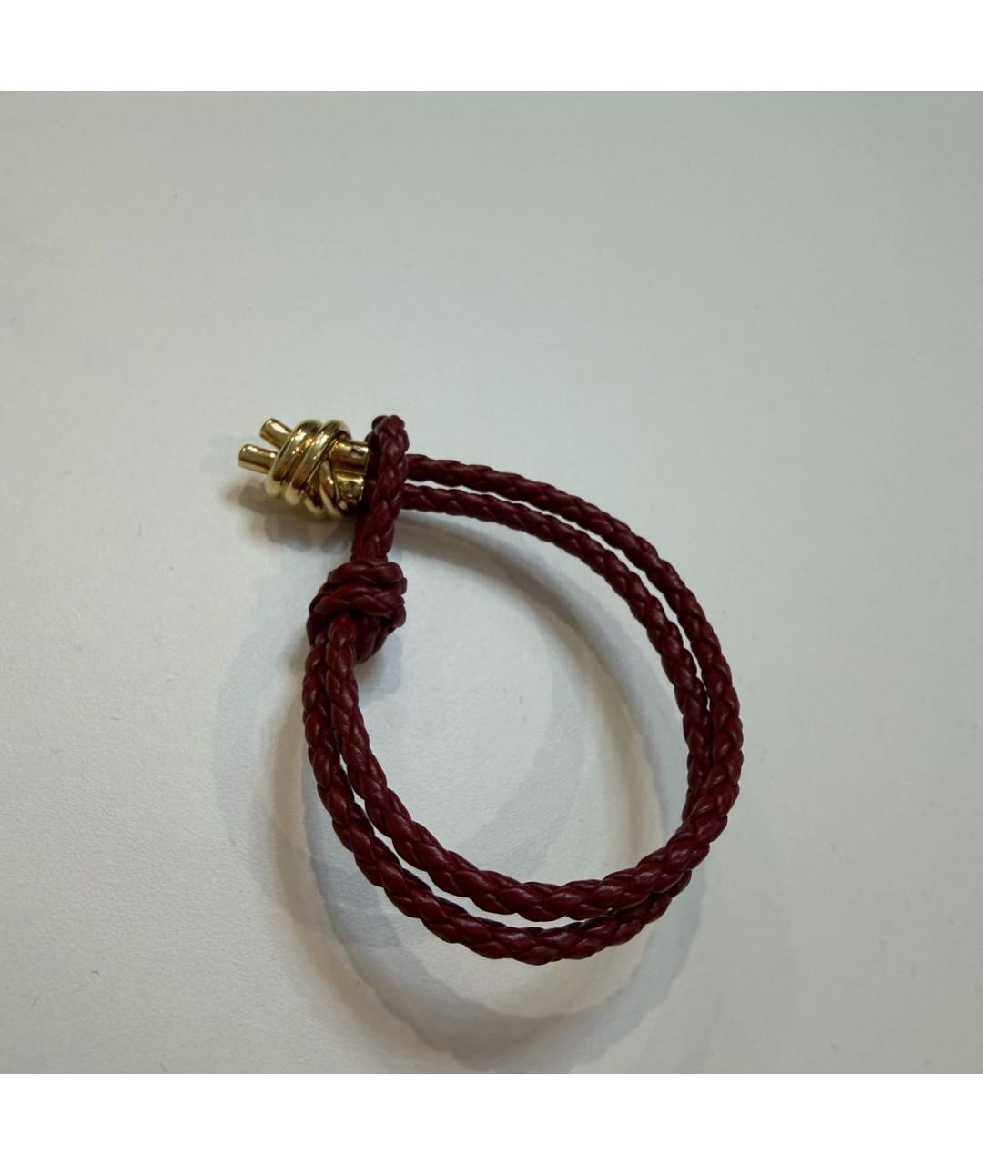 BOTTEGA VENETA Бордовый металлический браслет, фото 3