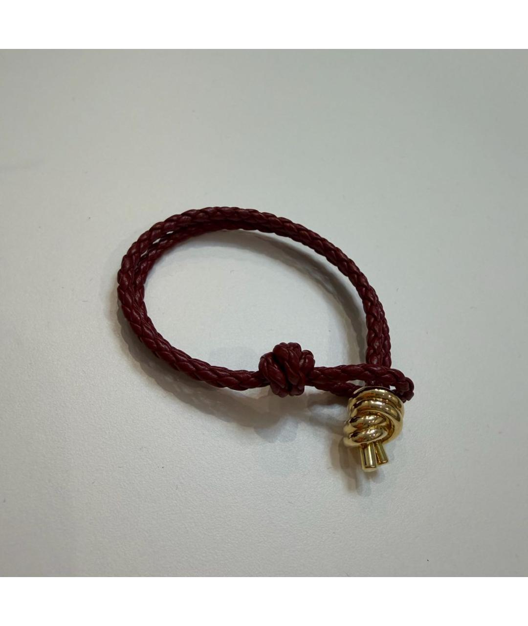 BOTTEGA VENETA Бордовый металлический браслет, фото 2