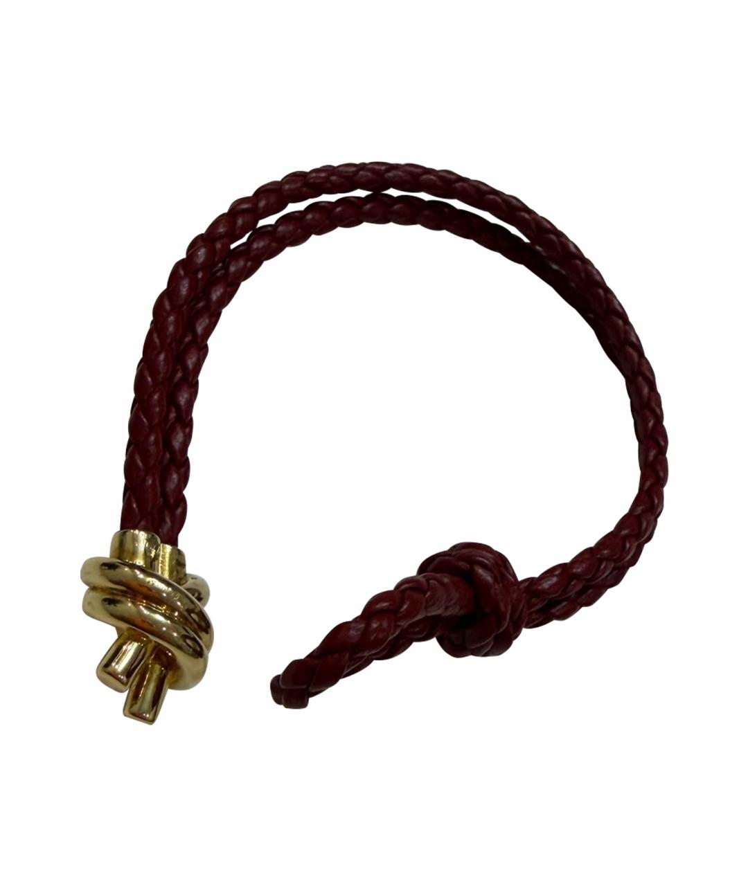 BOTTEGA VENETA Бордовый металлический браслет, фото 1