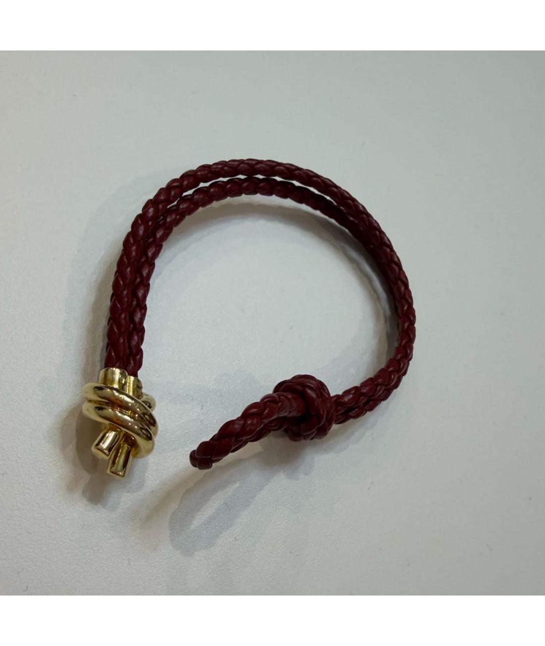 BOTTEGA VENETA Бордовый металлический браслет, фото 4