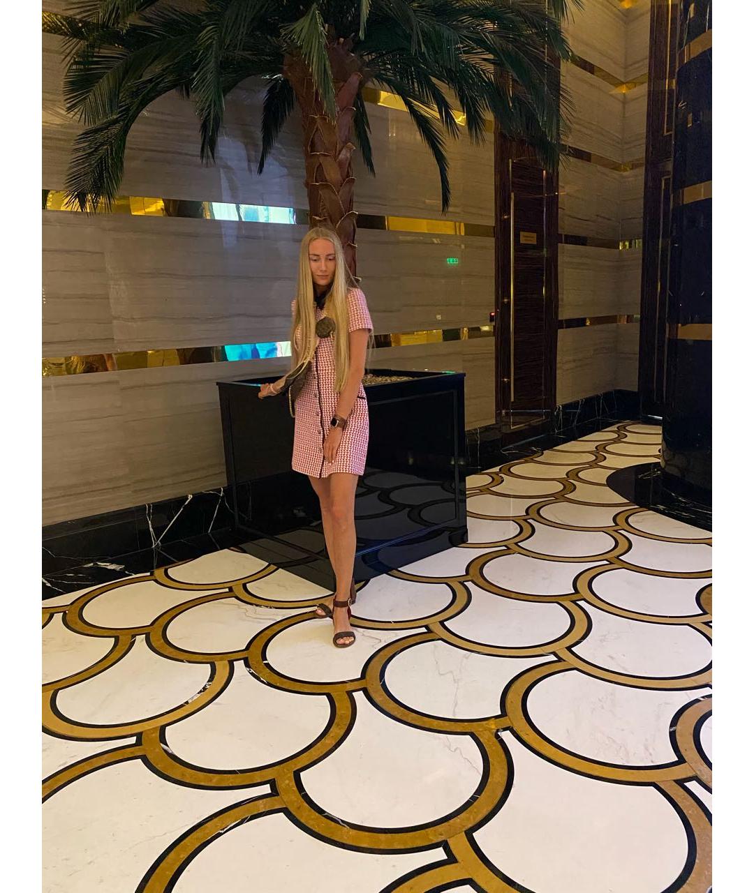 MAJE Розовое твидовое повседневное платье, фото 5