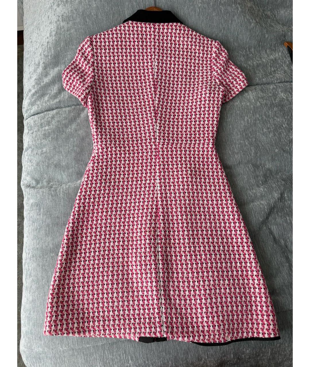 MAJE Розовое твидовое повседневное платье, фото 2