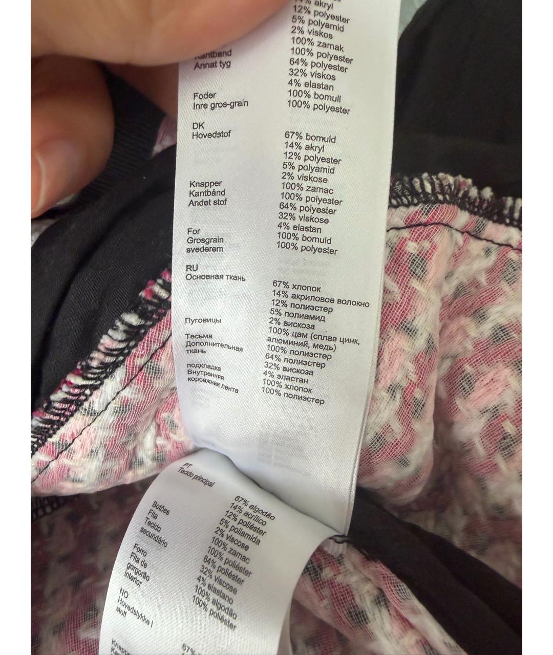 MAJE Розовое твидовое повседневное платье, фото 4