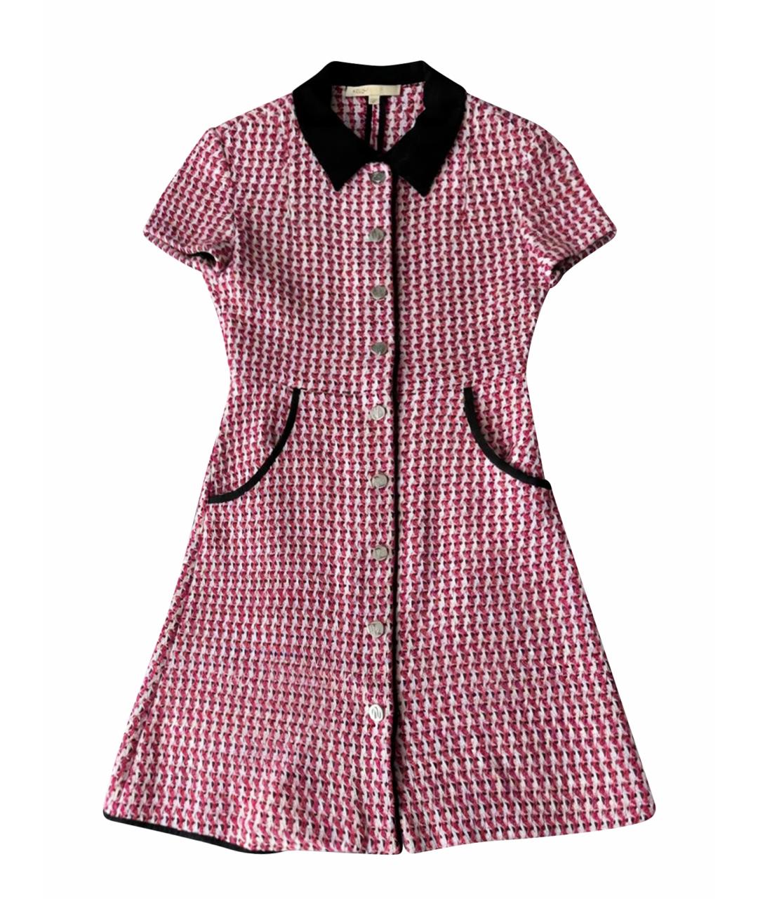 MAJE Розовое твидовое повседневное платье, фото 1