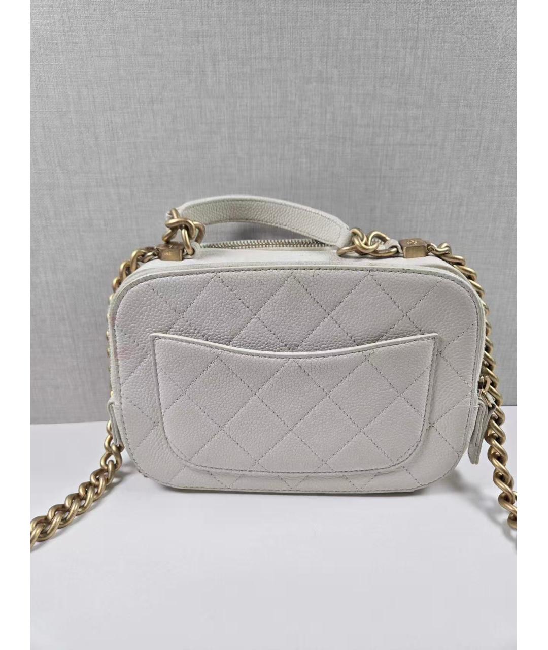 CHANEL Белая кожаная сумка через плечо, фото 3
