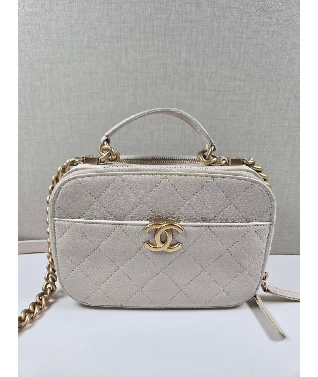 CHANEL Белая кожаная сумка через плечо, фото 2