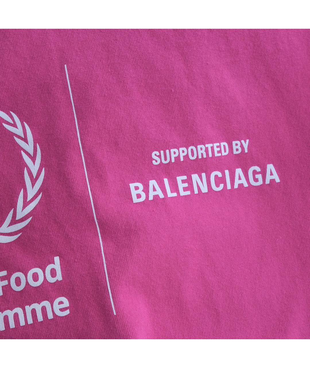 BALENCIAGA Розовая хлопковая футболка, фото 4