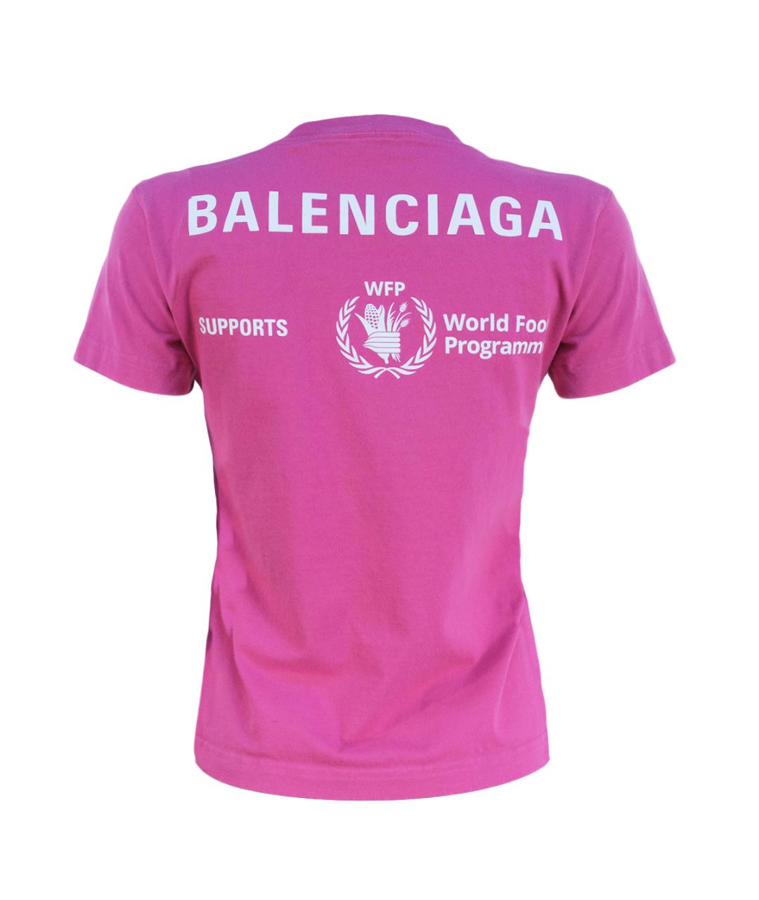 BALENCIAGA Розовая хлопковая футболка, фото 2