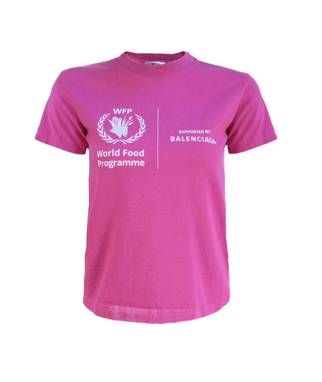 BALENCIAGA Розовая хлопковая футболка, фото 6