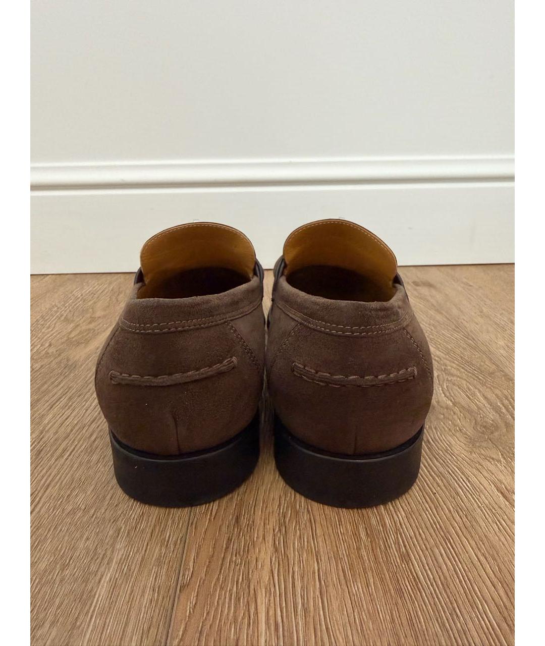 HERMES Коричневые замшевые лоферы, фото 4