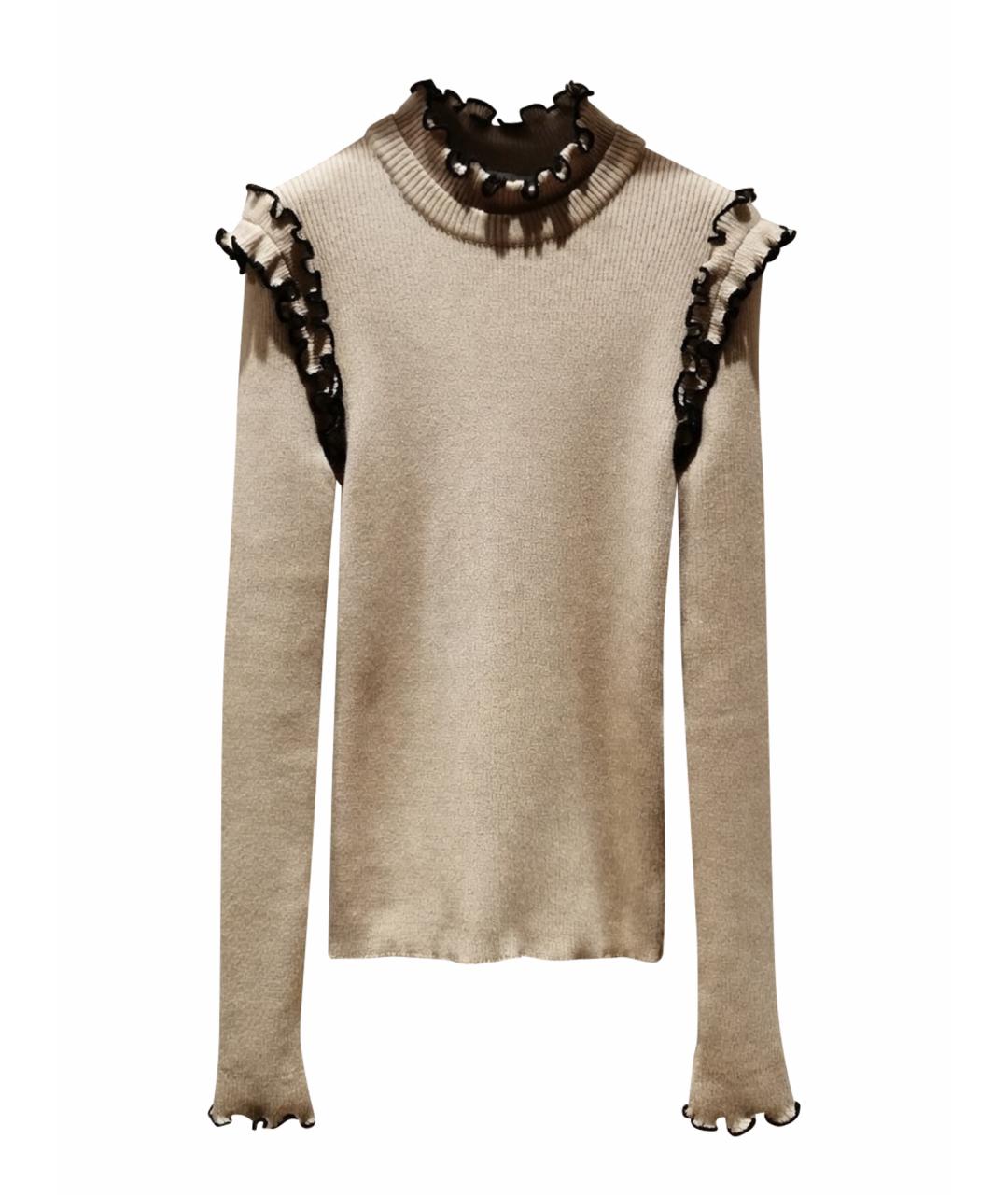 MSGM Бежевая шерстяная водолазка, фото 1