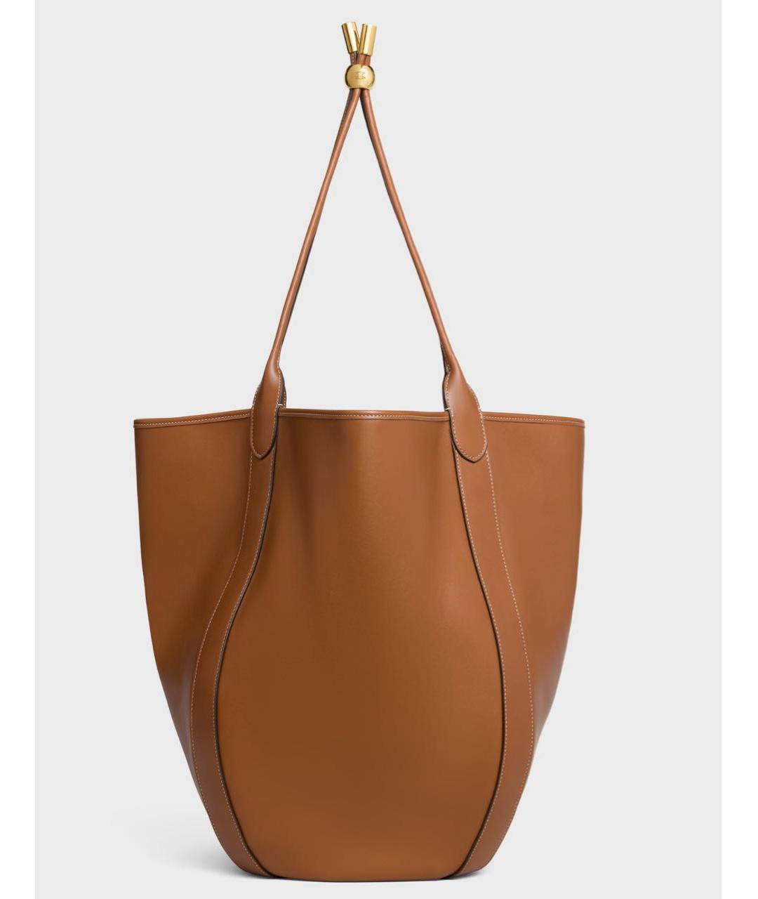 CELINE Коричневая кожаная сумка тоут, фото 3