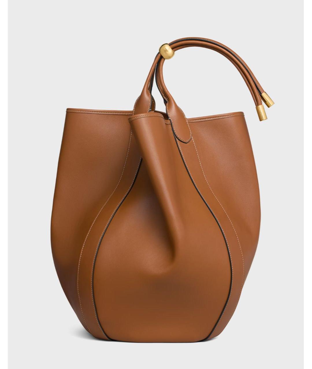 CELINE Коричневая кожаная сумка тоут, фото 4