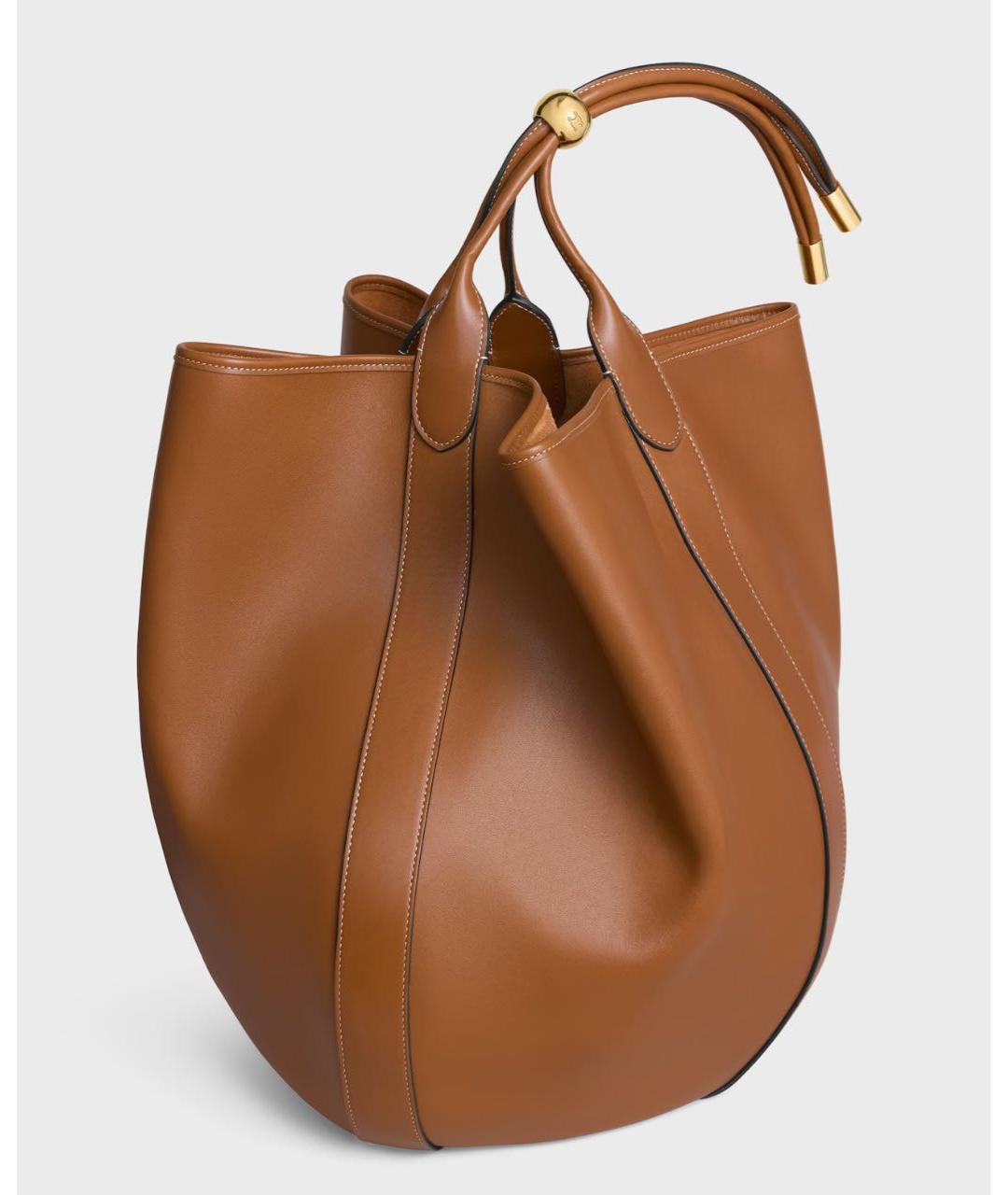 CELINE Коричневая кожаная сумка тоут, фото 2