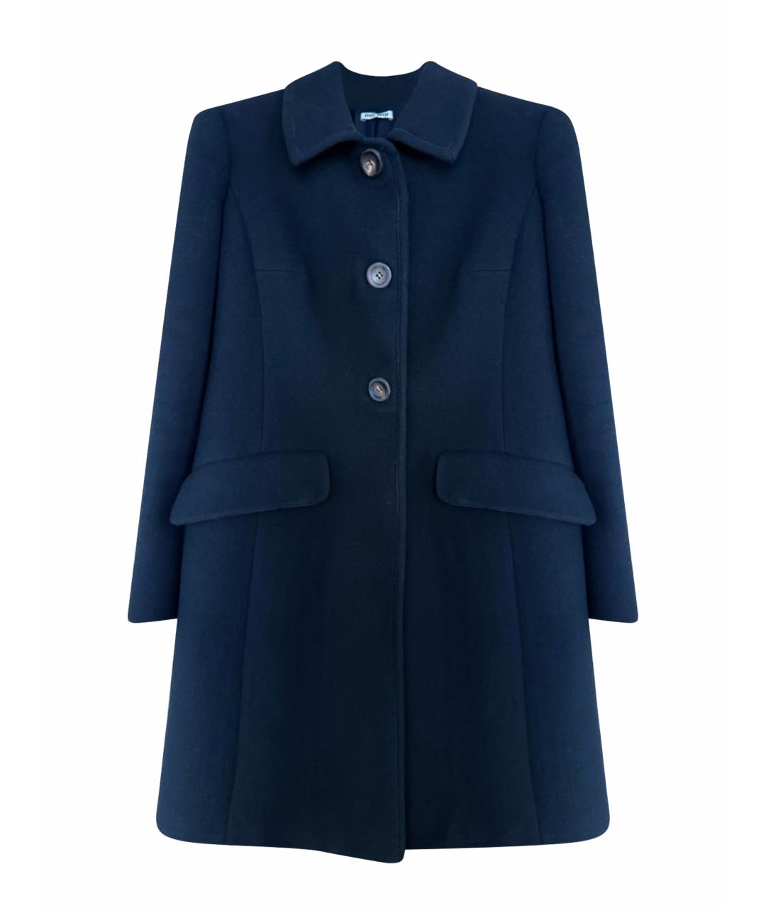 MIU MIU Черное шерстяное пальто, фото 1