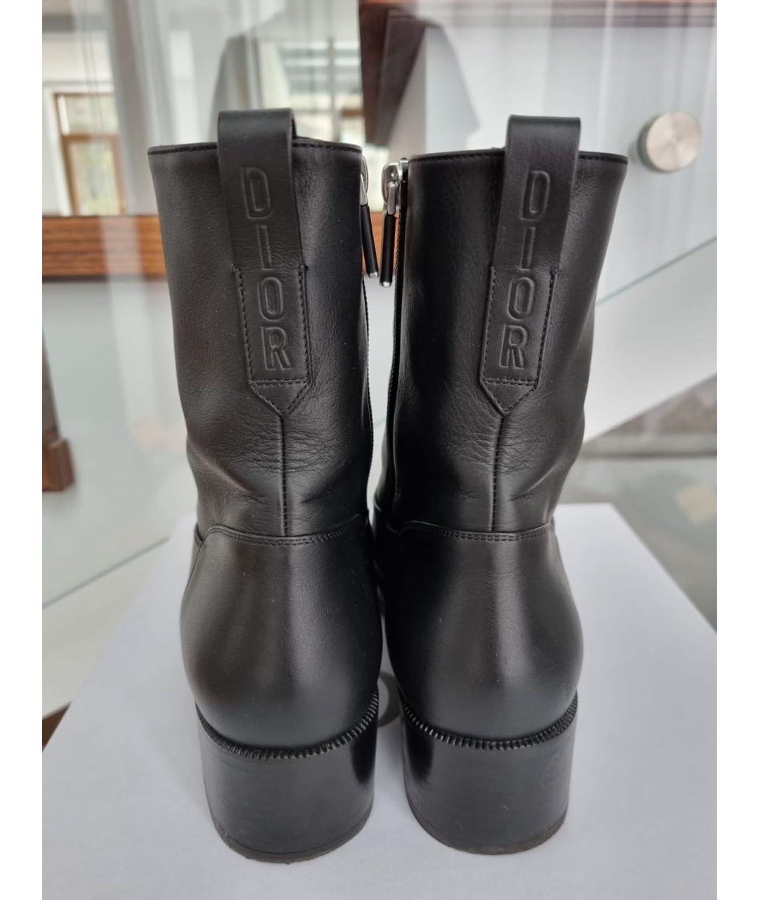 CHRISTIAN DIOR Черные кожаные полусапоги, фото 4