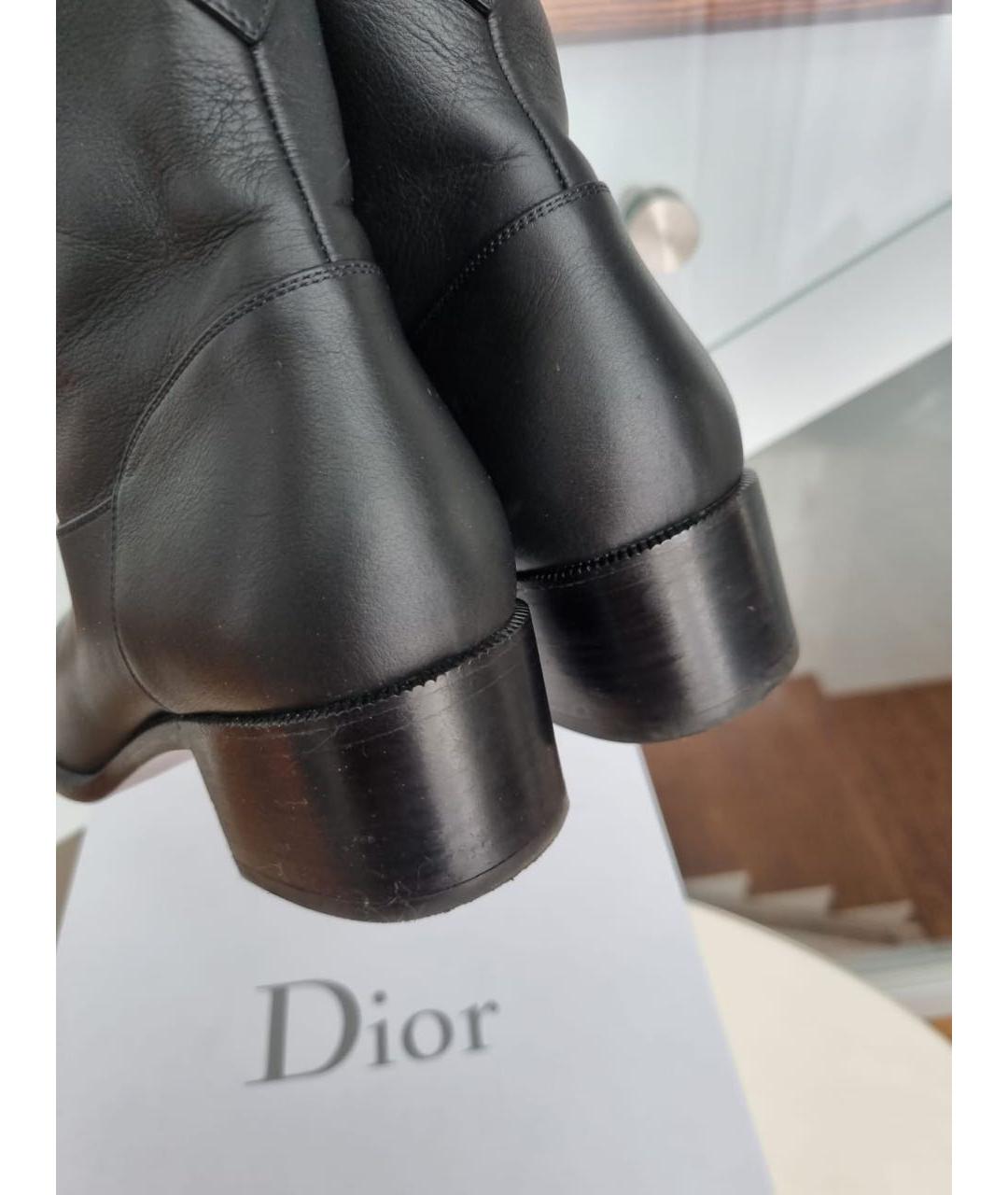 CHRISTIAN DIOR Черные кожаные полусапоги, фото 7