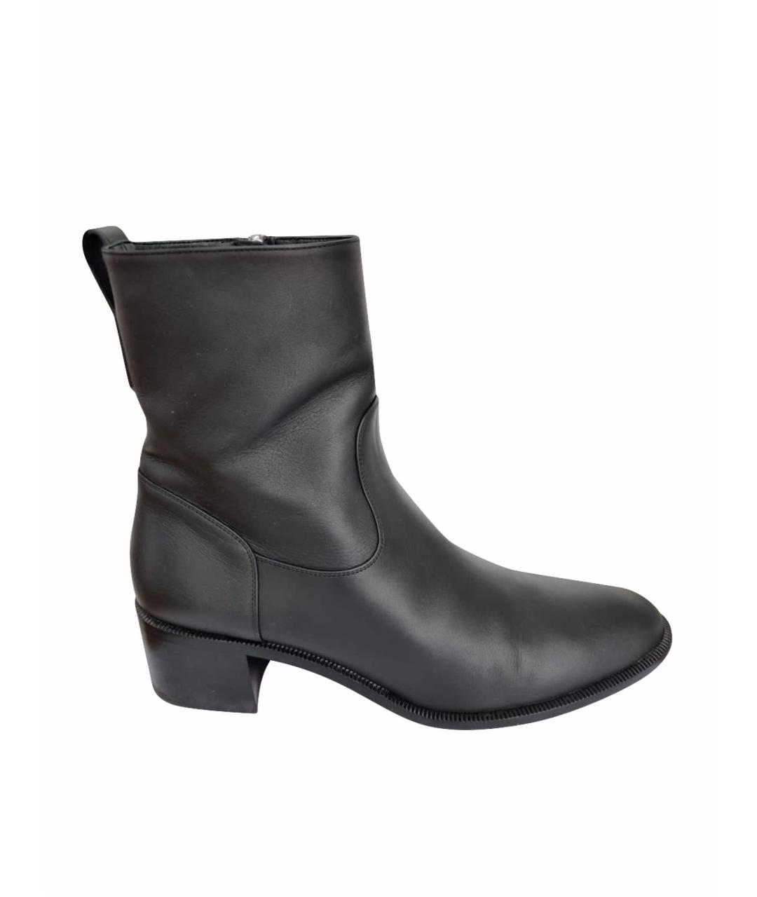 CHRISTIAN DIOR Черные кожаные полусапоги, фото 1