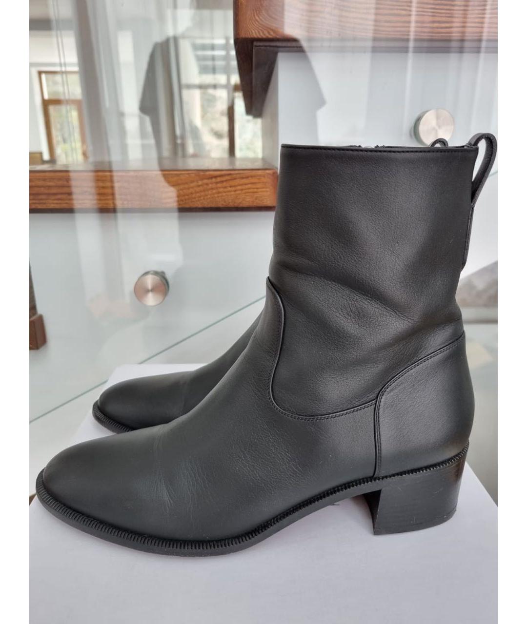 CHRISTIAN DIOR Черные кожаные полусапоги, фото 3