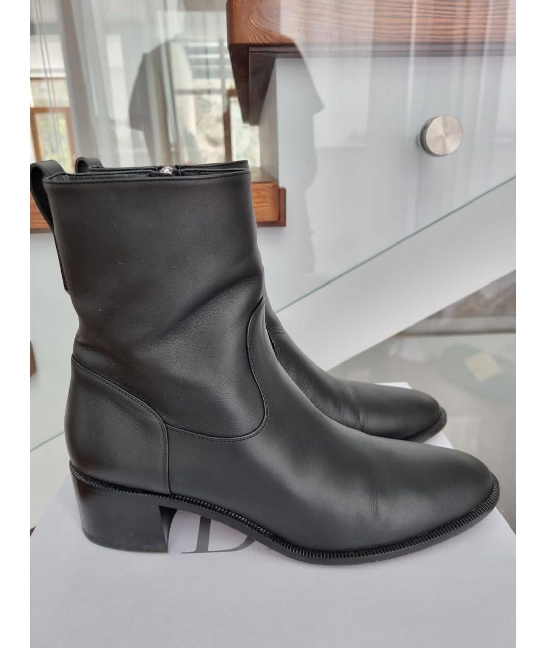 CHRISTIAN DIOR Черные кожаные полусапоги, фото 9