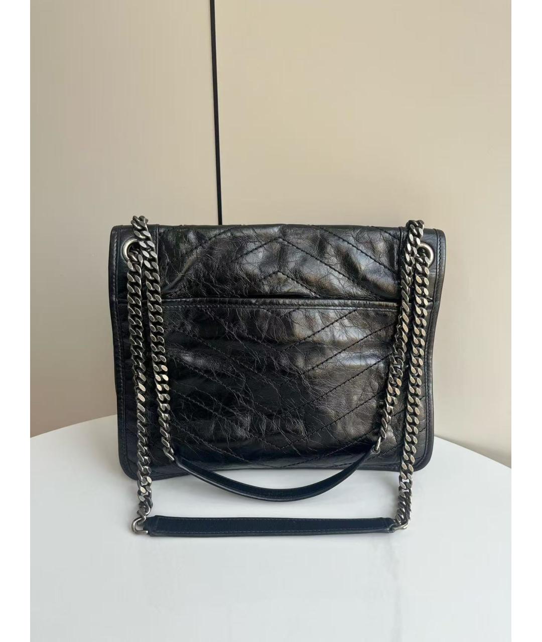 YVES SAINT LAURENT BEAUTY Черная кожаная сумка через плечо, фото 3