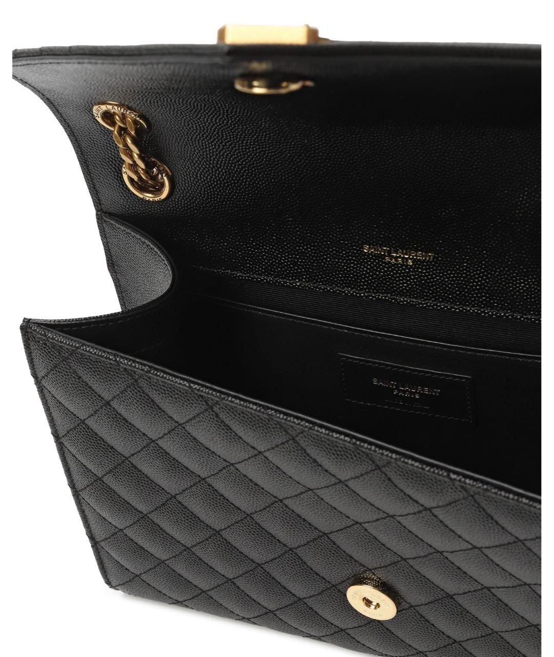 SAINT LAURENT Черная кожаная сумка через плечо, фото 4