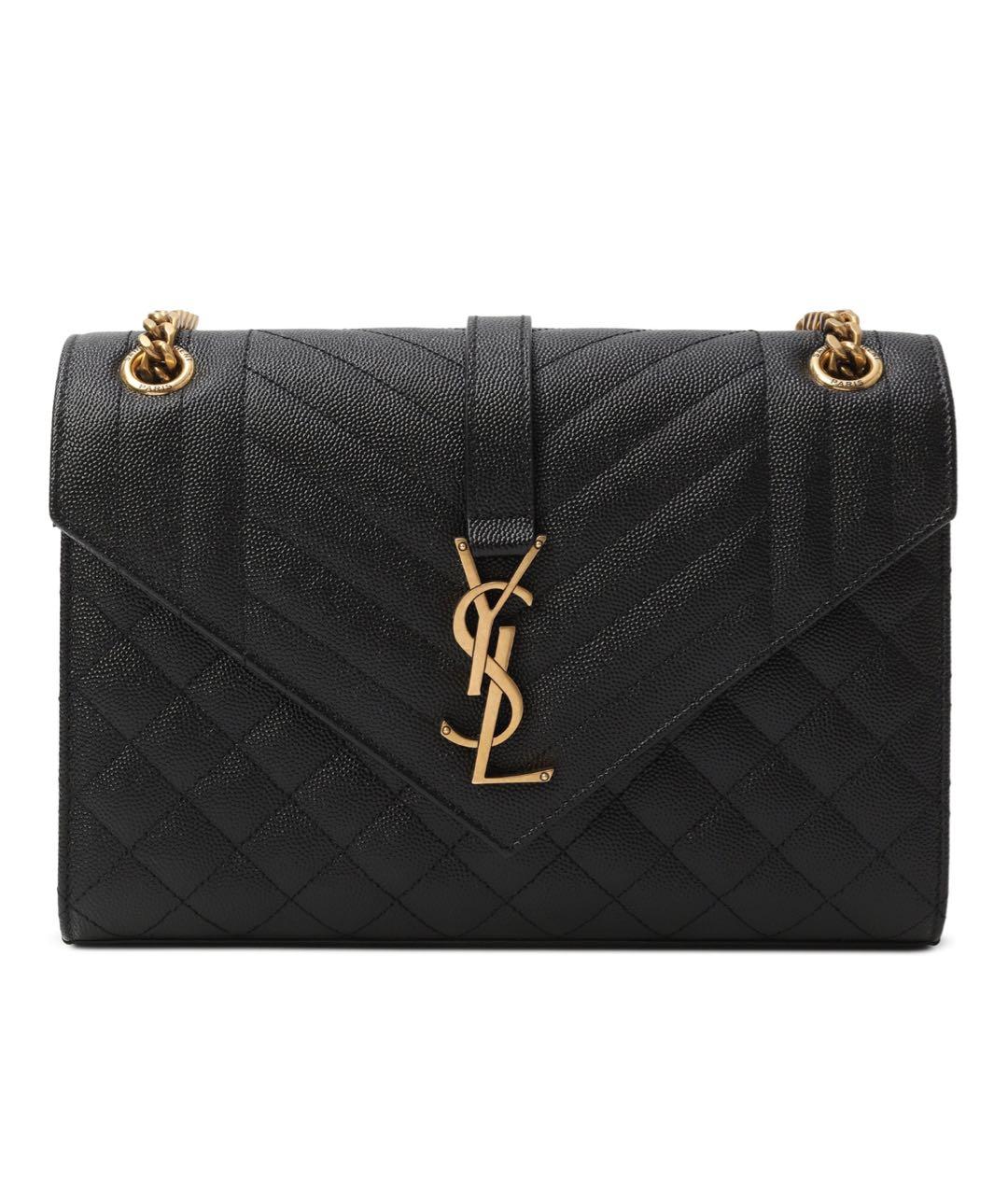 SAINT LAURENT Черная кожаная сумка через плечо, фото 5
