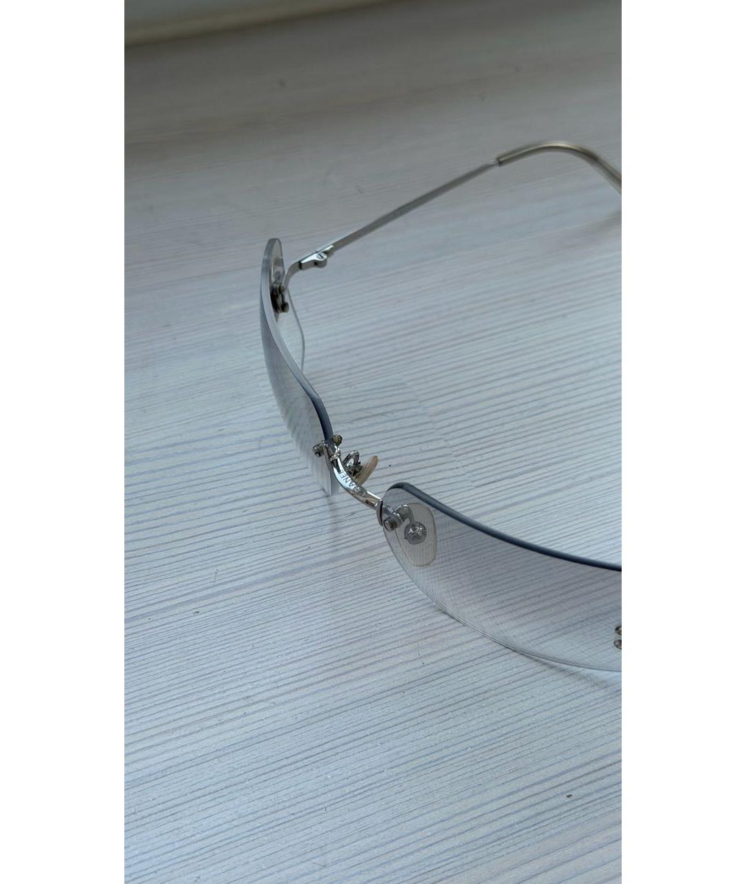 CHANEL Серебряные металлические солнцезащитные очки, фото 6