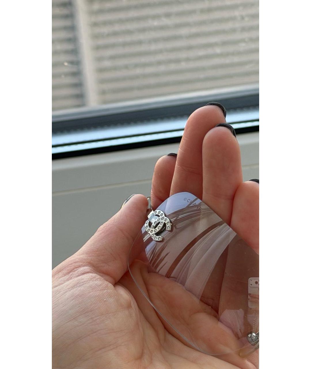 CHANEL Серебряные металлические солнцезащитные очки, фото 5