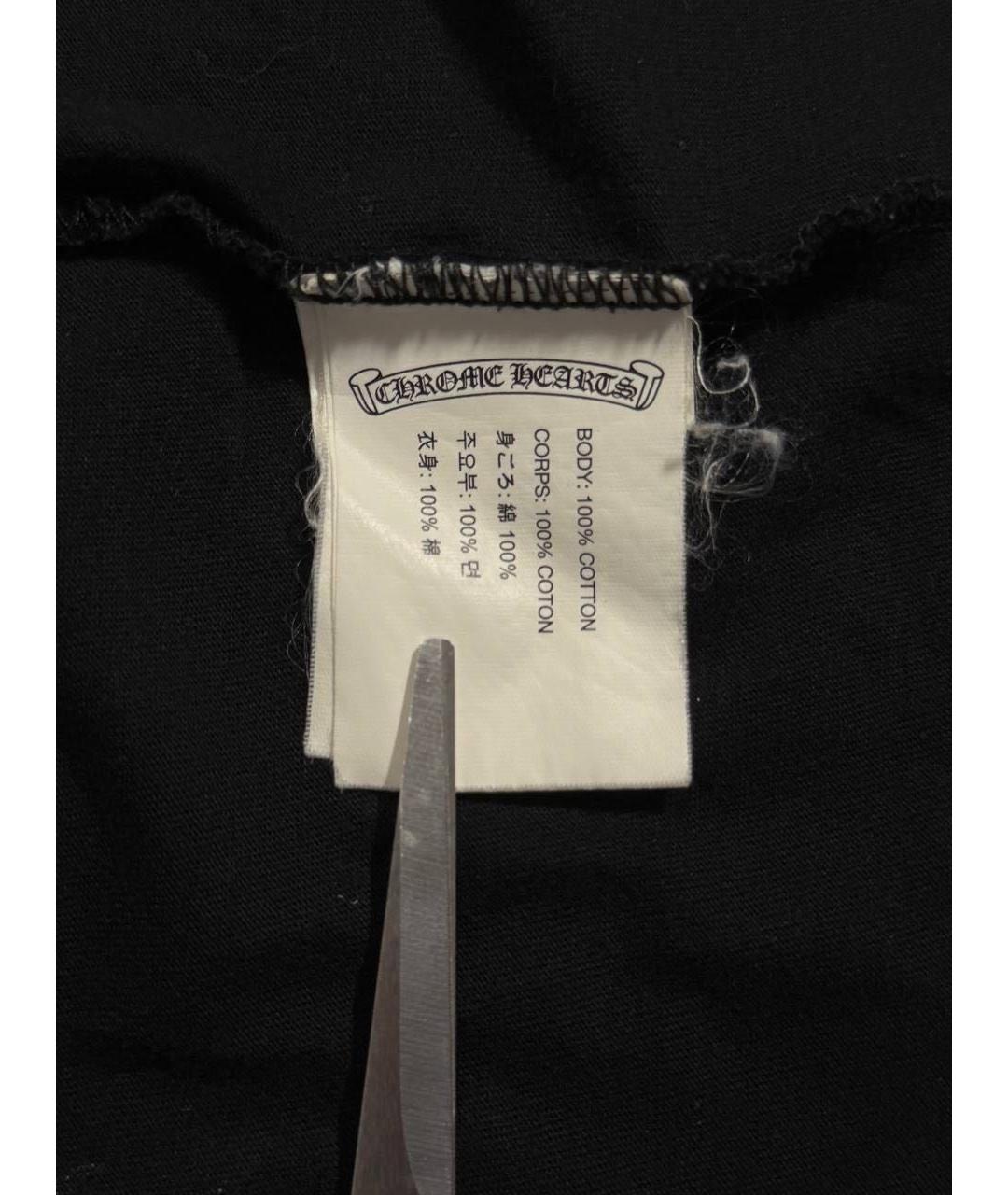 CHROME HEARTS Черная хлопковая футболка, фото 8